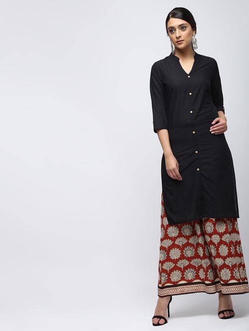 solid straight kurta - 15887530 - Very Small Image - 1