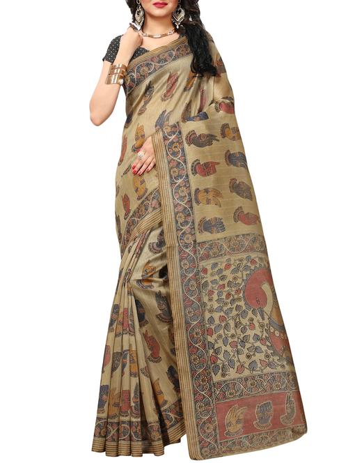 conversational printed saree with blouse - 15887691 - Very Small Image - 1