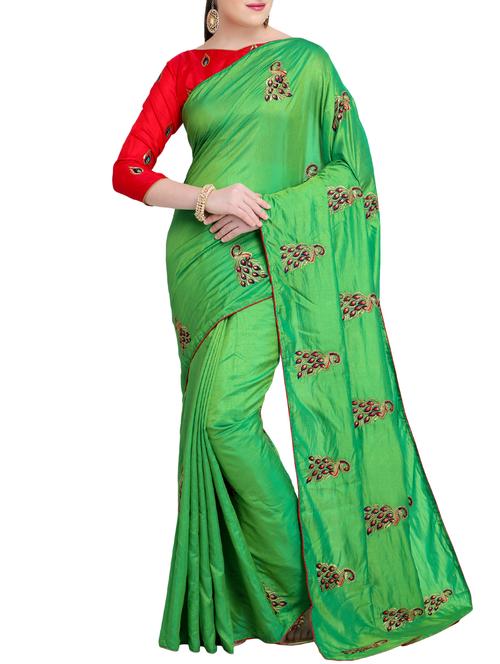 women's embroidered saree with blouse - 15887795 - Very Small Image - 1