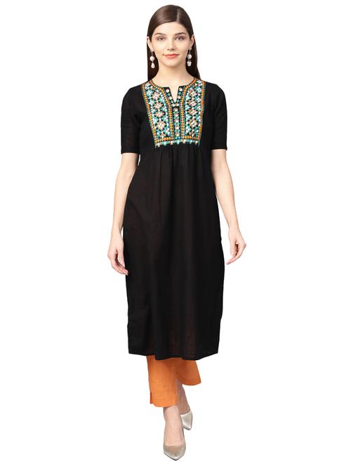 embroidered a-line kurta - 15887859 - Very Small Image - 1