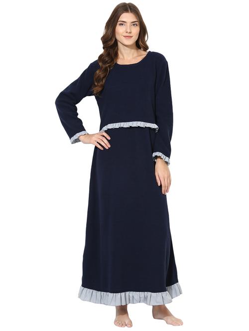 ruffle trim maternity wear night gown - 15889449 - Very Small Image - 1