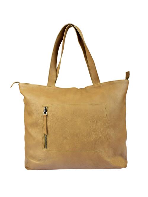beige leather regular tote bag - 15890371 - Very Small Image - 1