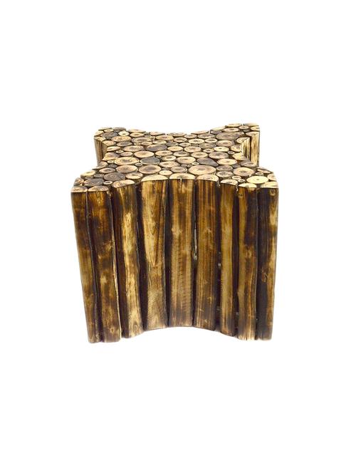 desi karigar natural wood bar & seating stool 12x12 inches - 15891008 - Very Small Image - 1