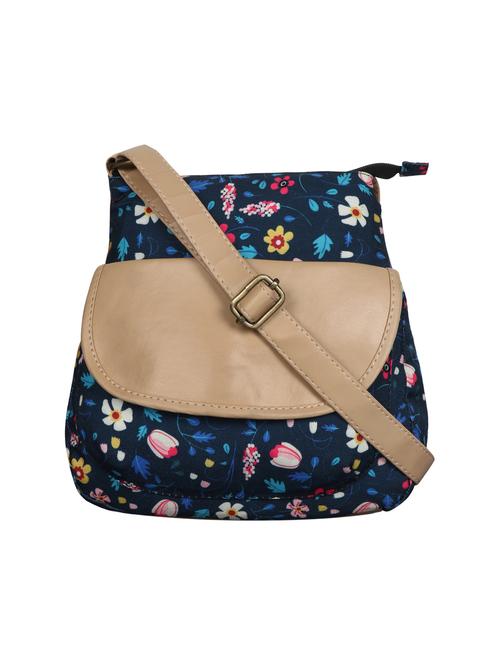 navy blue floral regular sling bag - 15892710 - Very Small Image - 1