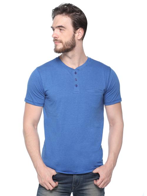blue cotton blend pocket t-shirt - 15892960 - Very Small Image - 1