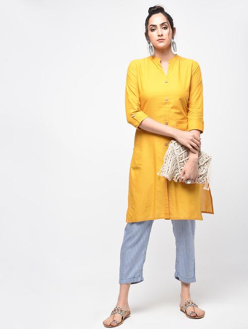 straight solid kurta - 15894040 - Very Small Image - 1