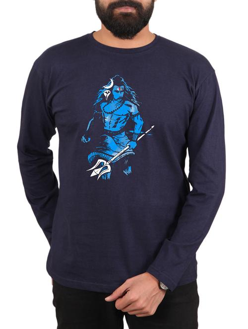 navy blue cotton character print t-shirt - 15894449 - Very Small Image - 1