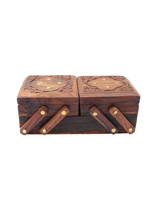 jewellery box for women wooden flip flap handmade gift, 8 inches - 15894558 - Very Small Image - 1