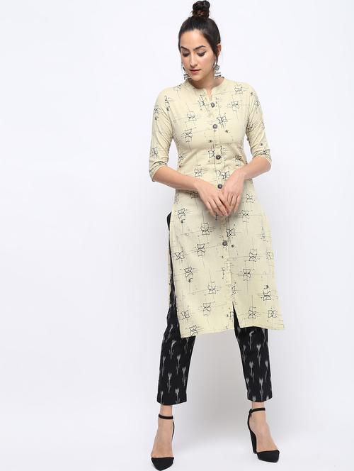 abstract print straight kurta - 15897098 - Very Small Image - 1