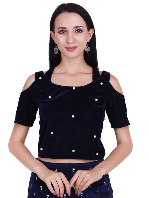 pearl embellished tie back top - 15897387 - Very Small Image - 1