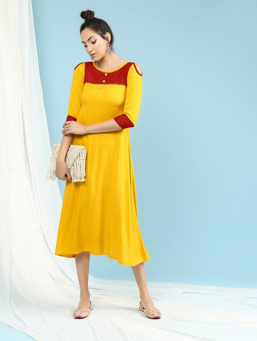 color block a-line dress - 15897720 - Very Small Image - 1