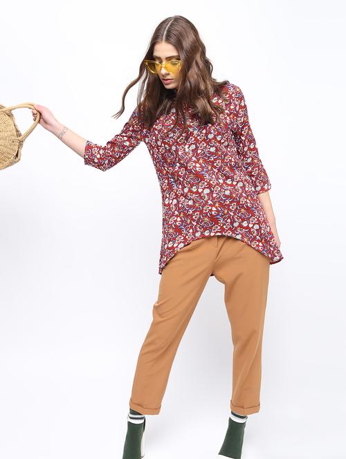 mock neck high low tunic - 15897856 - Very Small Image - 1