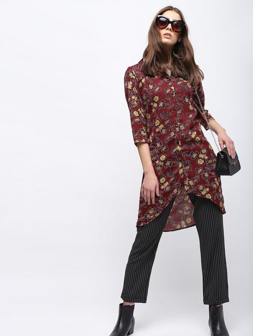 button up high low tunic - 15897865 - Very Small Image - 1