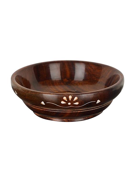 desi karigar brown wooden bowls - set of 3 - 15900280 - Zoom Image - 2