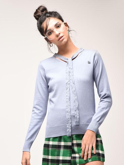 lace detail sweatshirt - 15900899 - Very Small Image - 1