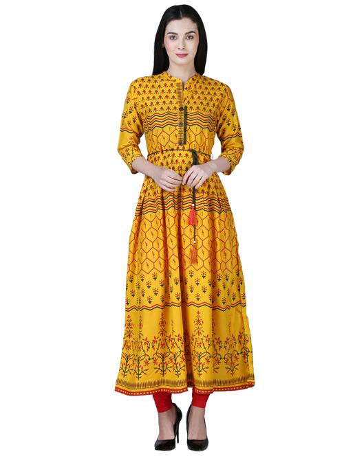 anarkali printed kurta - 15901775 - Very Small Image - 1