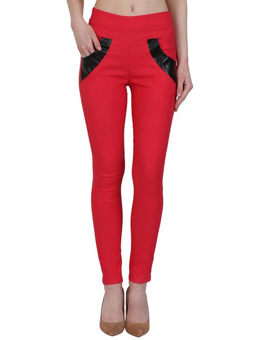 leather patch mid waist jegging - 15902322 - Very Small Image - 1