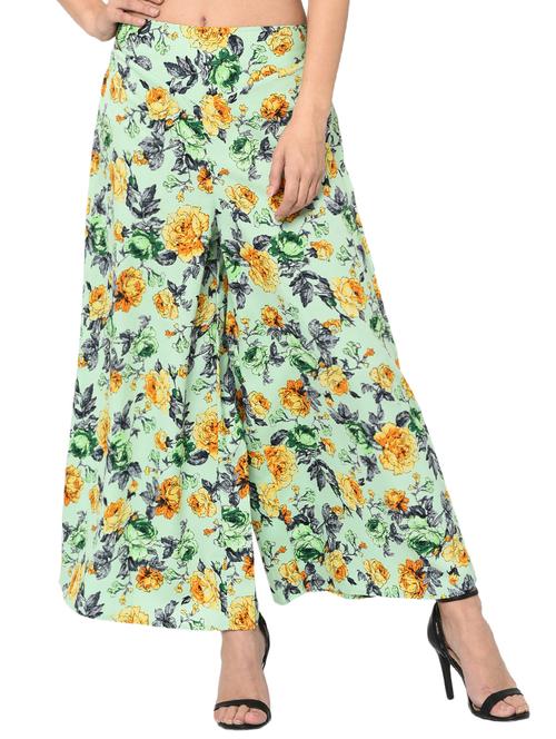 high waist floral flared palazzo - 15902765 - Very Small Image - 1