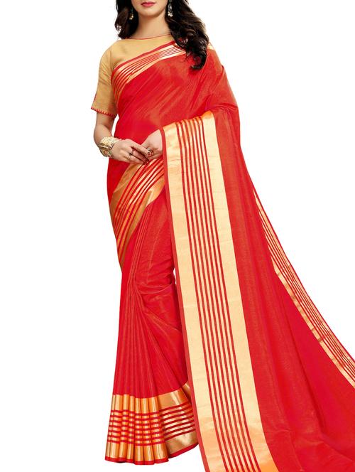 striped zari border woven saree - 15902779 - Very Small Image - 1