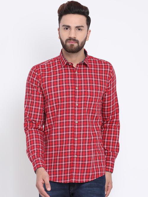 red checkered casual shirt - 15902954 - Very Small Image - 1