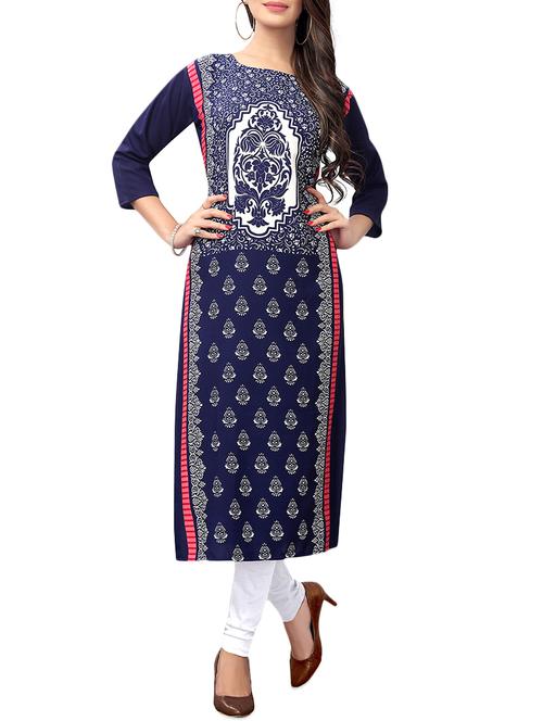 printed straight kurta - 15903062 - Very Small Image - 1