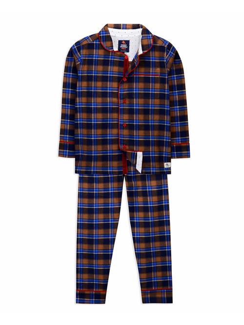 contrast piping checkered pyjama set - 15903094 - Very Small Image - 1