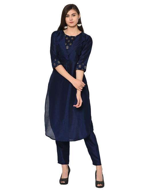 foil print straight kurta - 15907818 - Very Small Image - 1