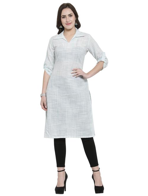 shirt collar straight kurta - 15907848 - Very Small Image - 1