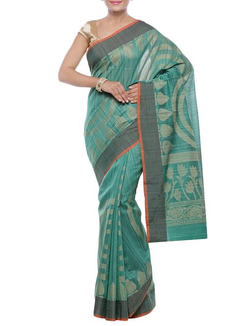 self design banarasi saree with blouse - 15909447 - Very Small Image - 1