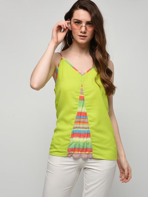 piping detail striped paneled top - 15911113 - Very Small Image - 1
