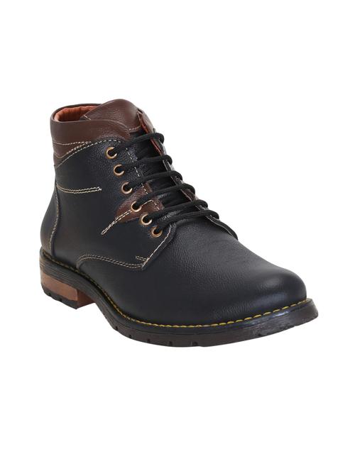 black leather high ankle boots - 15912110 - Very Small Image - 1