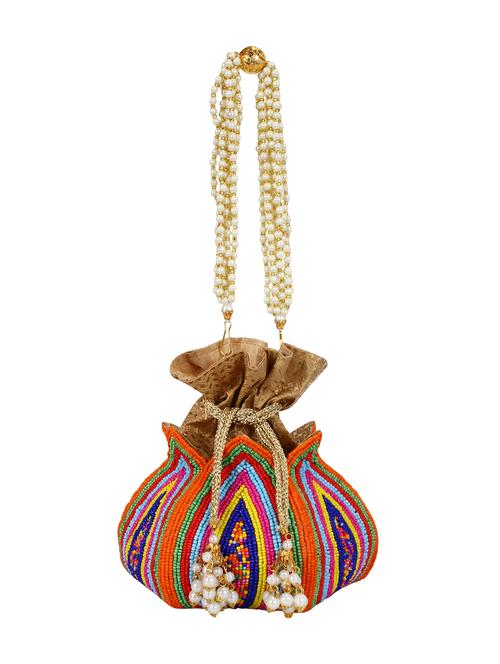 multi colored cotton polyester blend ethnic potli - 15912389 - Very Small Image - 1