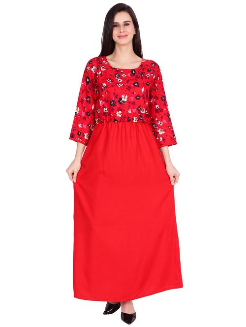 gathered waist floral maxi dress - 15915413 - Very Small Image - 1