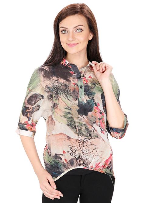 button detail botanical print high low top - 15916510 - Very Small Image - 1