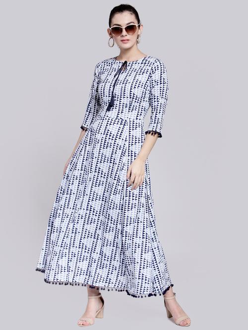 pom pom lace geometric maxi dress - 15919063 - Very Small Image - 1