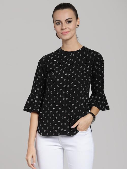 bell sleeved button up top - 15919085 - Very Small Image - 1