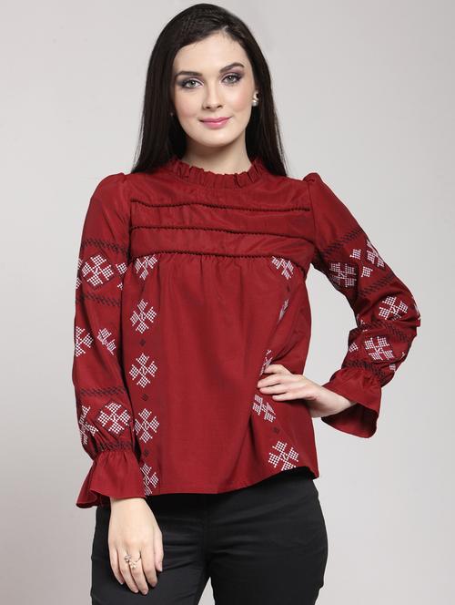 women's straight mock neck top - 15919127 - Very Small Image - 1