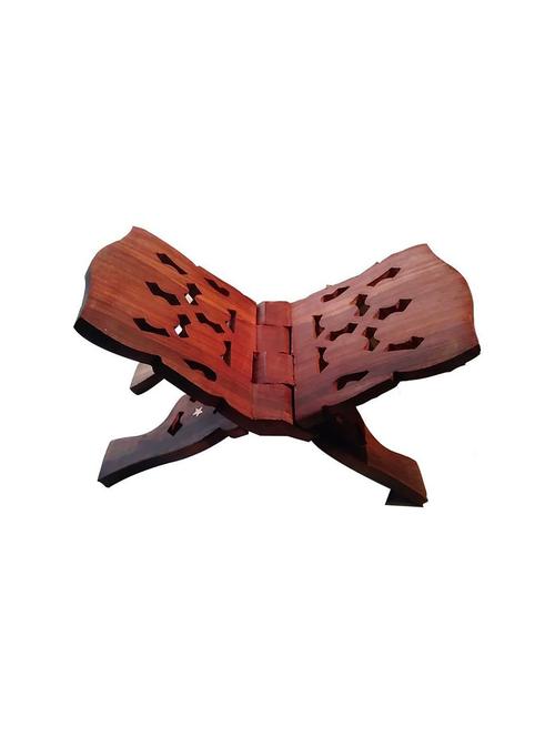 desi karigar brown wooden book stand - 15919663 - Very Small Image - 1
