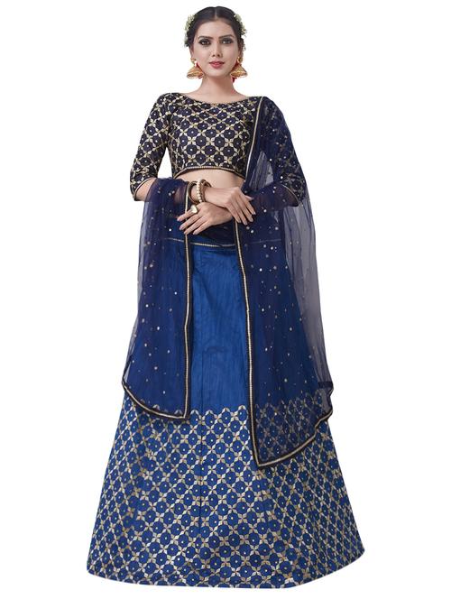 embroidered a-line lehenga - 15919842 - Very Small Image - 1
