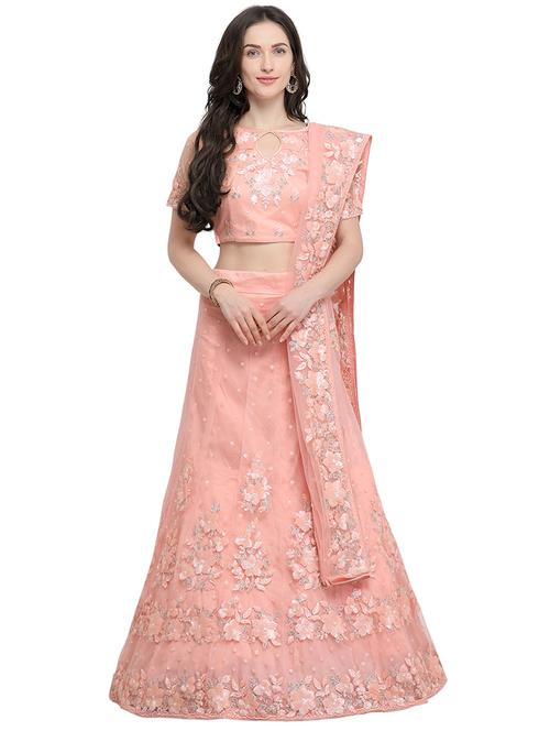 tonal embroidered a-line lehenga - 15919851 - Very Small Image - 1