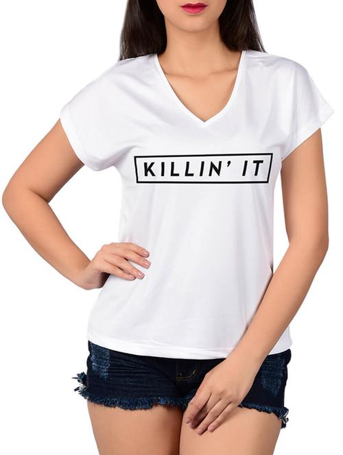 v-neck graphic print tee - 15920462 - Very Small Image - 1