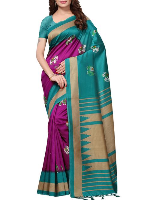 animal print silk saree - 15920854 - Very Small Image - 1