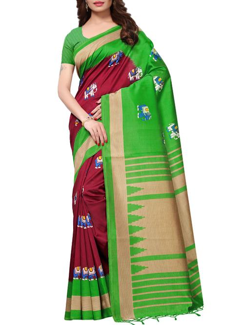animal print silk saree - 15920896 - Very Small Image - 1