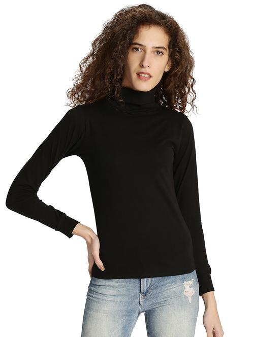 women's plain high neck t-shirt - 15921963 - Very Small Image - 1
