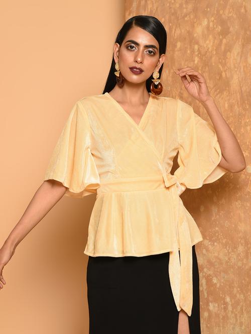 flutter sleeved wrap top - 15922271 - Very Small Image - 1