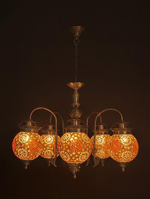 tilak golden globes 5 light chandelier - 15923319 - Very Small Image - 1