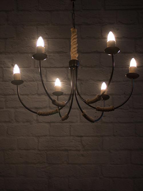 fos lighting  beach house 6 light rope chandelier - 15923327 - Very Small Image - 1