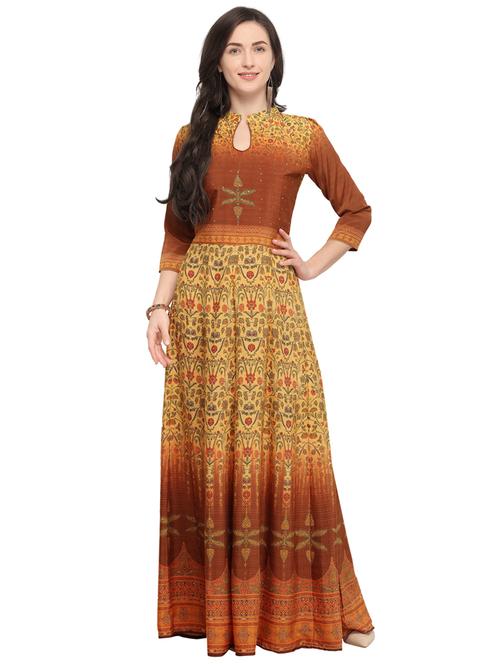 anarkali printed dress - 15923418 - Very Small Image - 1