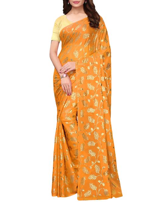 floral printed saree with blouse - 15923444 - Very Small Image - 1