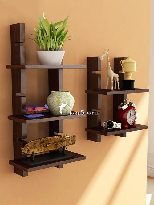 home sparkle ladder shelf engineered wood (brown) - 15923845 - Very Small Image - 1
